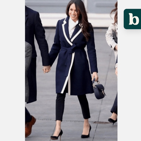 J.Crew Midnight Blue and White Wool Blend Coat, size 6, as seen on Meghan Markle - Picture 10 of 10
